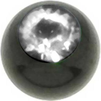 Produktbild Bijouteria Piercingverschluss (Premium Kristall, PVD Beschichtung (schwarz), Chirurgenstahl 316L)