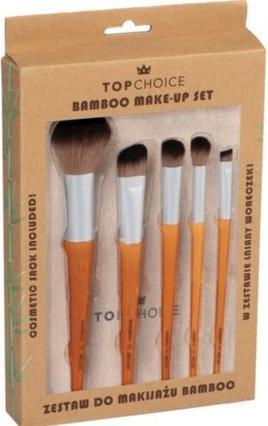 Actual product image TOP Makeup Brush Set with Bamboo Handles 5 Pieces