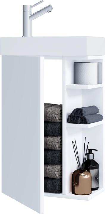 Image du produit VCM 2-pièces ensemble de meubles de salle de bain WC invités salle de bains lavabo petite étroite Lumia