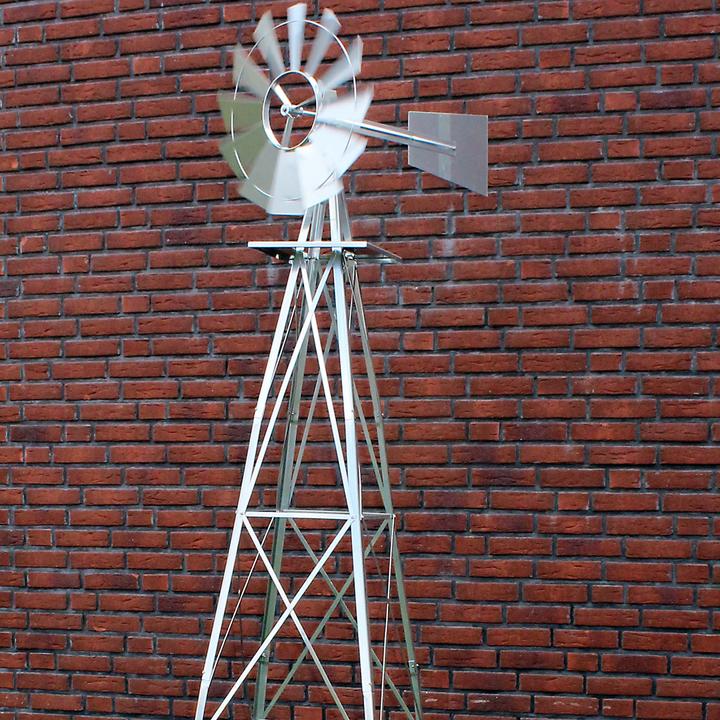 Produktbild Wiltec XPOtool Windrad mit 245cm Höhe Windmühle Windspiel Gartendeko Rankhilfe Rankturm