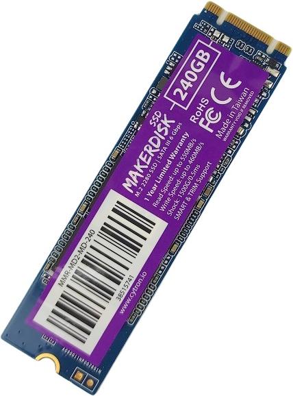 Image du produit Cytron Disque dur MakerDisk M.2 2280 SSD pour Raspberry PI avec NOOBS 240GB (240 Go, M.2 2280)