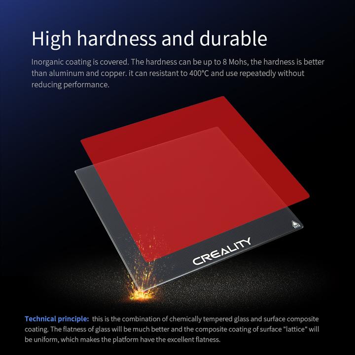 Actual product image Creality 420x430mm tempered glass plate for CR-6 Max