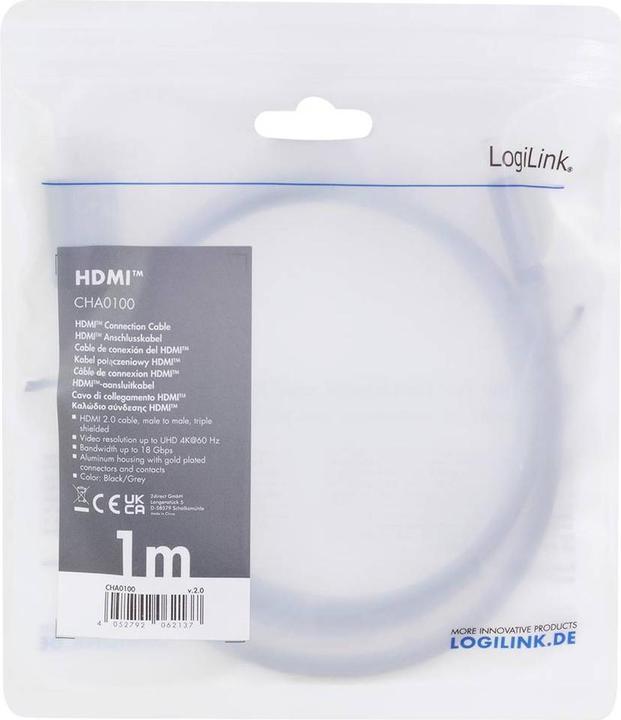 Produktbild LogiLink HDMI (Typ A) — HDMI (Typ A) (1 m, HDMI)