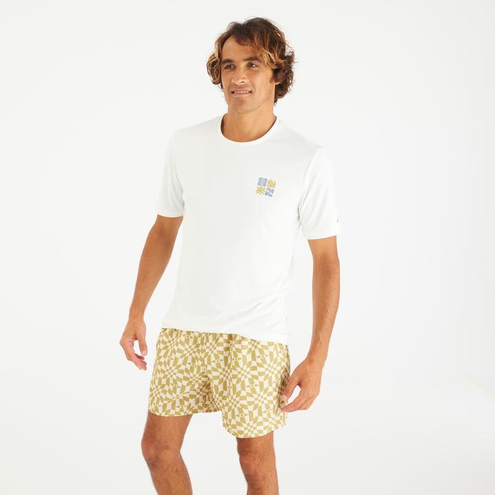 Produktbild Olaian UV-Shirt Surfen Herren UV-Schutz UPF50+ Whiteflower weiss (L)