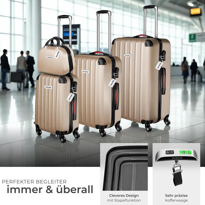 Actual product image tectake Cleo 4-piece with luggage scale (95 l, L (90 - 115l))