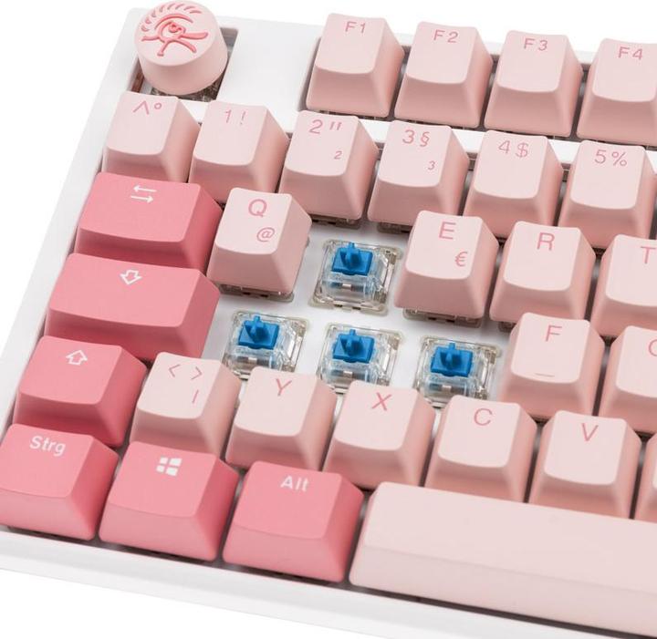 Actual product image Ducky One 3 Gossamer TKL Pink Gaming Keyboard - MX-Blue (DE, Cable)