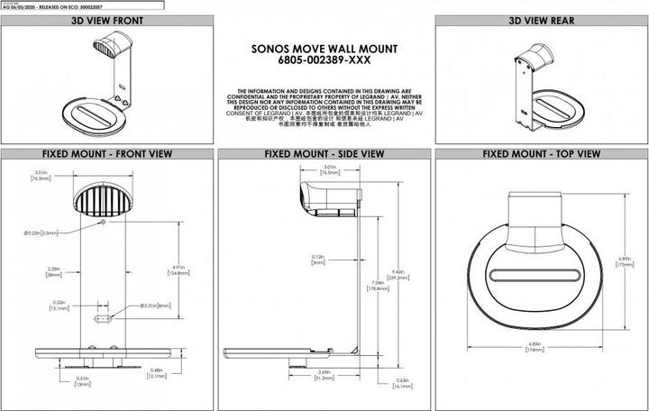 Image du produit Sanus WSSMM1-B2 (1 pièce, Installation murale, Non mobile)