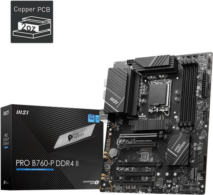 Actual product image MSI PRO B760-P DDR4 II (B760,S1700,ATX,DDR4) (LGA 1700, Intel B760, ATX)