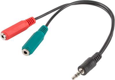 Produktbild Lanberg AD-0023-BK adapter Jack (0.20 m, 3.5mm Klinke (AUX))