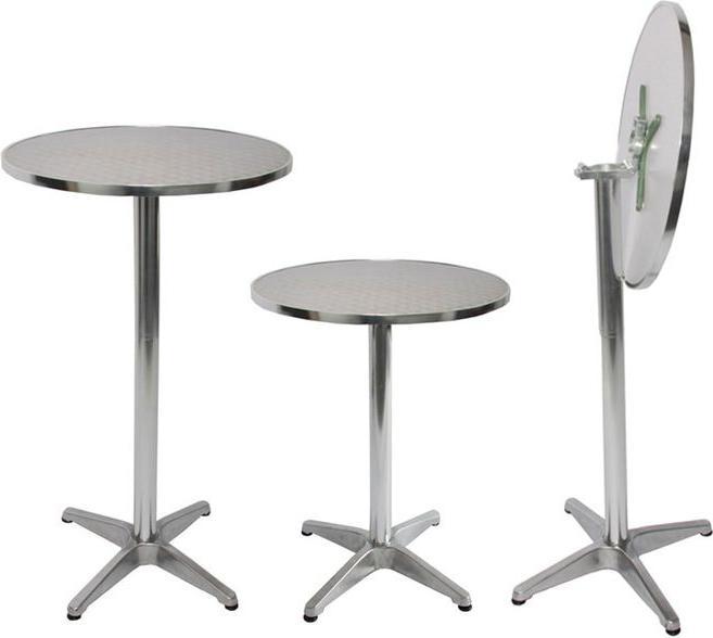 Immagine prodotto Mendler 10x tavolo da bar in alluminio, tavolo da bistrot, regolabile in altezza 70/110cm Ø=60cm pieghevole (70)