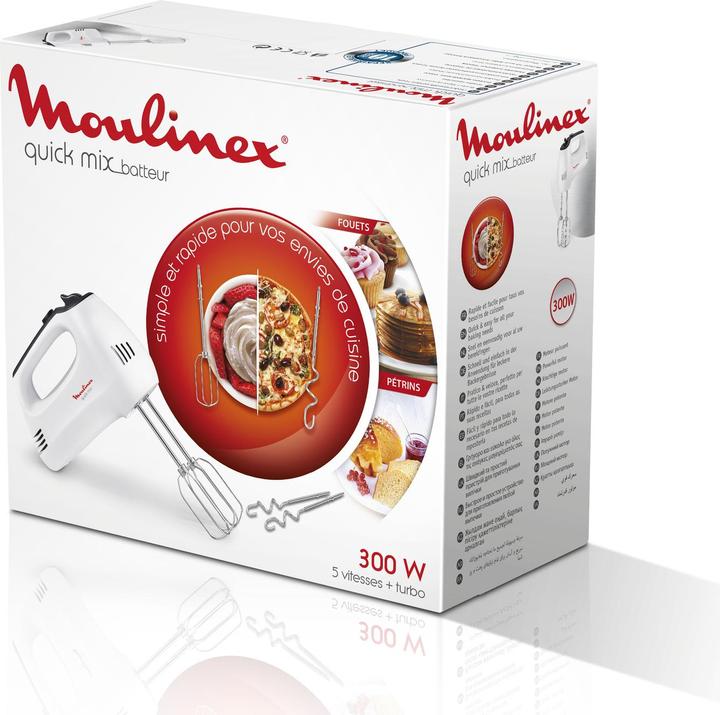 Produktbild Moulinex HM3101 Quick Mix Elektrischer Schneebesen mit Rührhaken, 300 W (300 W)