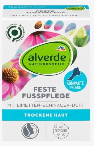 Produktbild dm alverde Feste Fusspflege mit Limetten-Echinacea-Duft