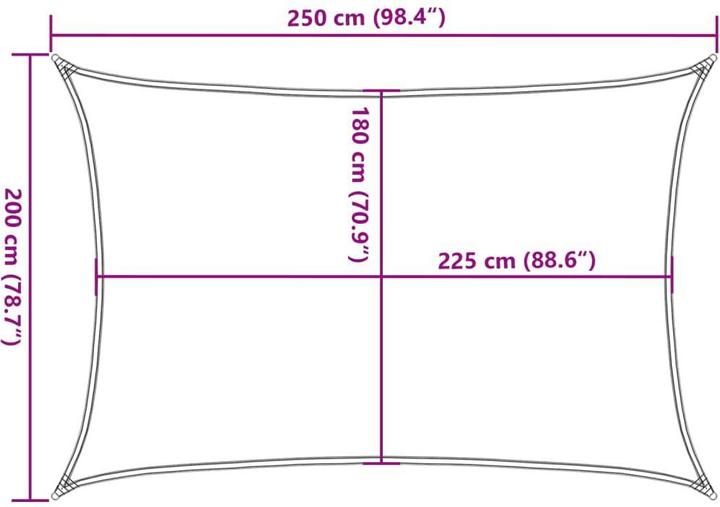 Immagine prodotto VidaXL Sonnensegel 160 g/m² Rechteckig HDPE (2 x 2,5 m)