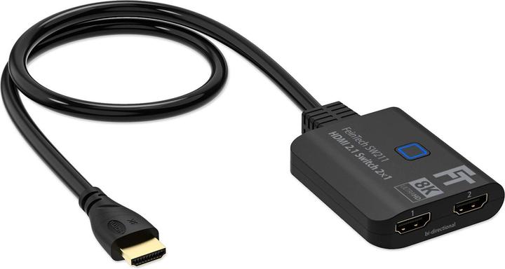 FeinTech SW211 HDMI 2.1 8K Bi-Directional Switch 2 In 1 Out | Splitter 1 In 2 Out | Pigtail