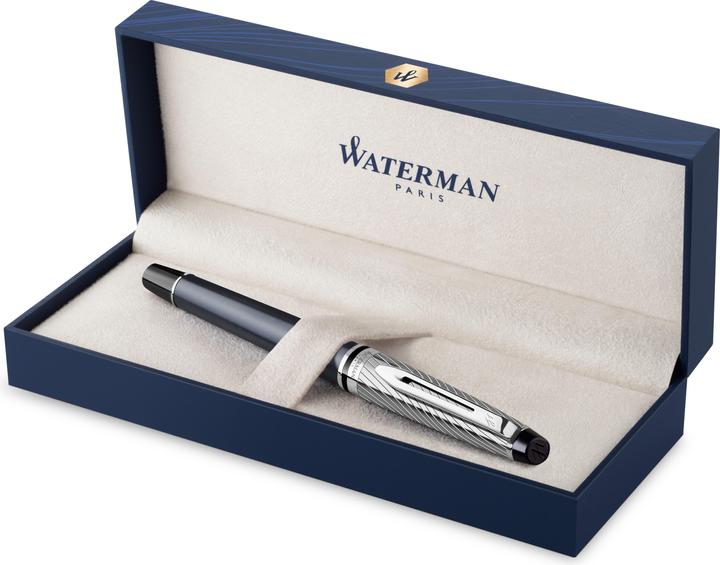 Produktbild Waterman Rollerball Expert DeLuxe Grau C.C. (F-schwarz) (Grau, Metallisch, 1 x)