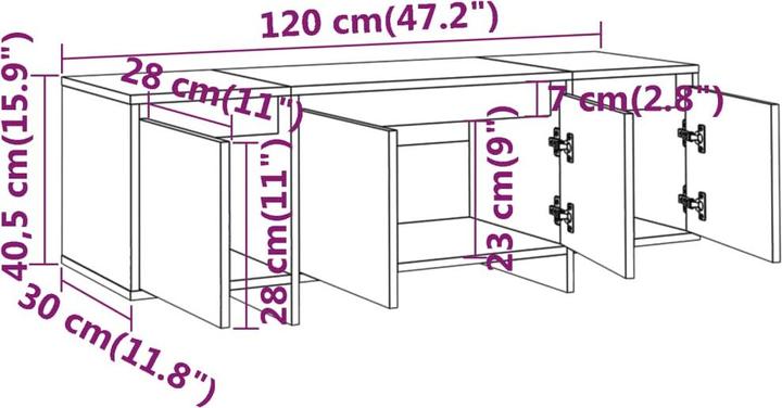 Actual product image VidaXL Walter (120 x 30 x 40.5 cm)