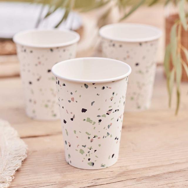 Immagine prodotto Ginger Ray Tazza di carta ecologica con stampa Terrazzo (8 x)