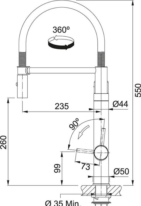 Produktbild Franke Vital Professionelle Funktionsarmatur Black Matt / Edelstahl-Optik (PVD-Beschichtung) 120.062