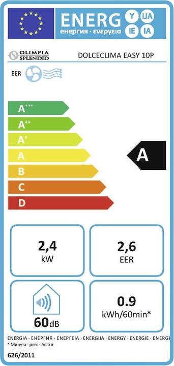 Energie-Label Olimpia Splendid Dolceclima Easy 10 P (8189.14 BTU/h)