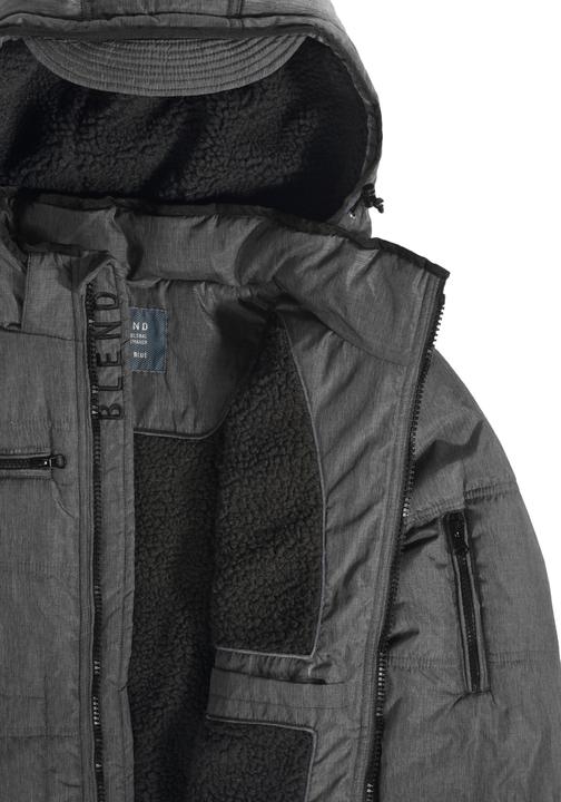 Actual product image Blend Boris Teddy Men's Winter Jacket Outdoor Jacket With Teddy Fleece With Hood (M)