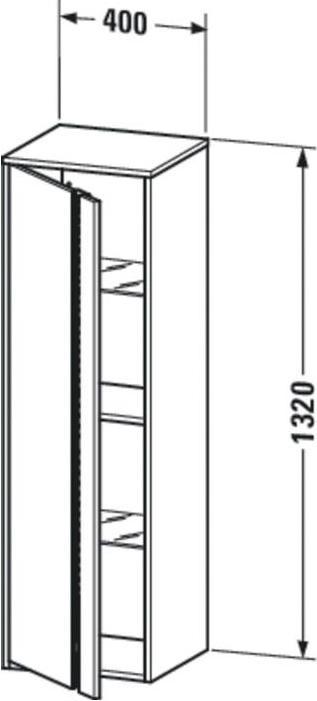 Actual product image Duravit Tall cabinet KETHO 360x400x1320mm Ans left natural walnut