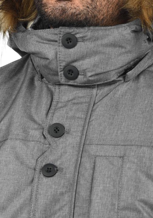 Actual product image Solid Octavus Men's Parka Outdoor Jacket Winter Coat With Teddy Fleece And Fur Hood With Hood (L)