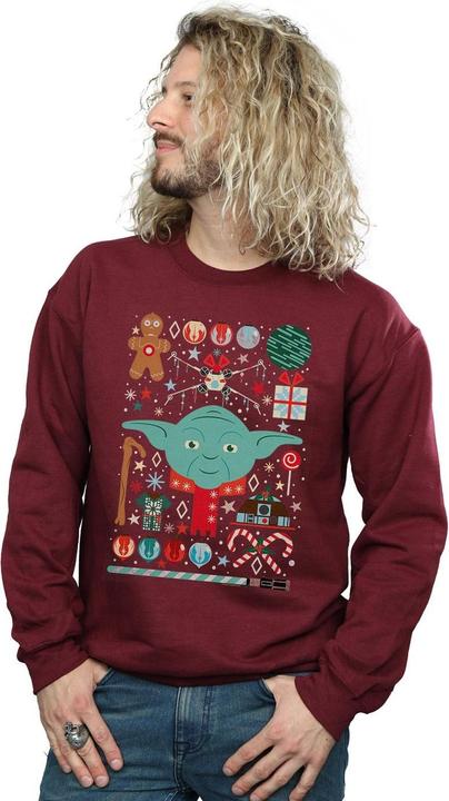 Actual product image Star Wars Mens Yoda Christmas Sweatshirt (XXL)