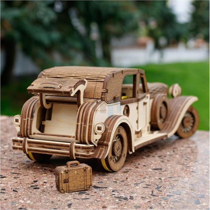 Produktbild Eco Wood Art 3D Holz Modellbausatz - Ferdinand Retro Car (278 Teile)
