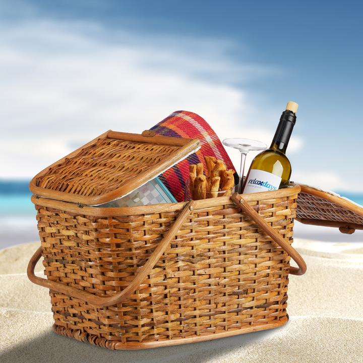 Actual product image Relaxdays Picnic Basket with Lids