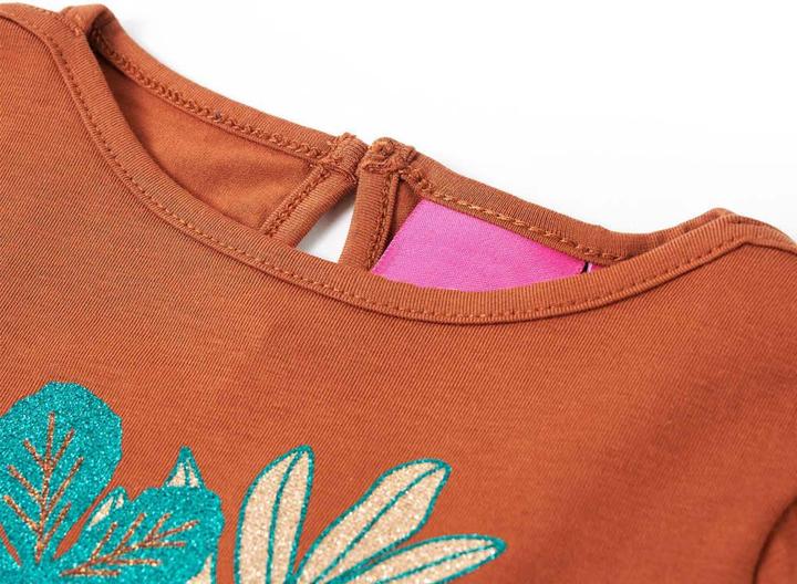 Actual product image VidaXL Children's long-sleeved shirt Cognac 104,Material: 95 % cotton. 5 (104)