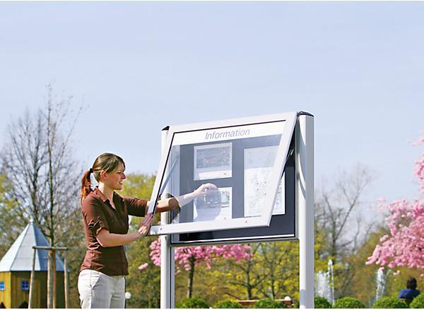 Actual product image kaiserkraft Display case for indoor and outdoor use (Magnet board, 102.5 x 80 cm)