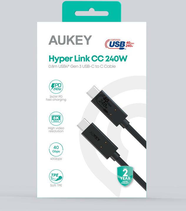 Immagine prodotto Aukey USB C — USB C (0.80 m, USB 4.0)