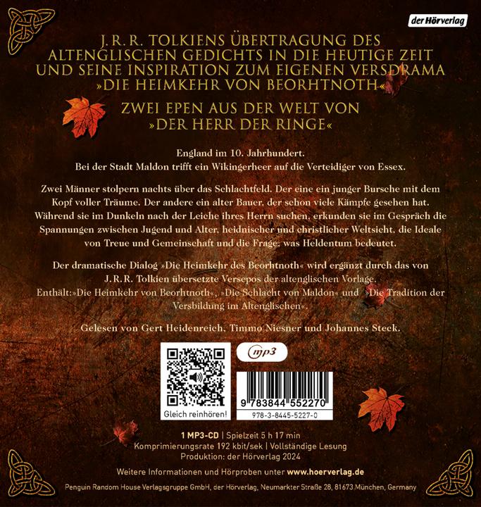 Image du produit Tolkien:La bataille de Maldon et le (J.R.R. Tolkien, Allemand)