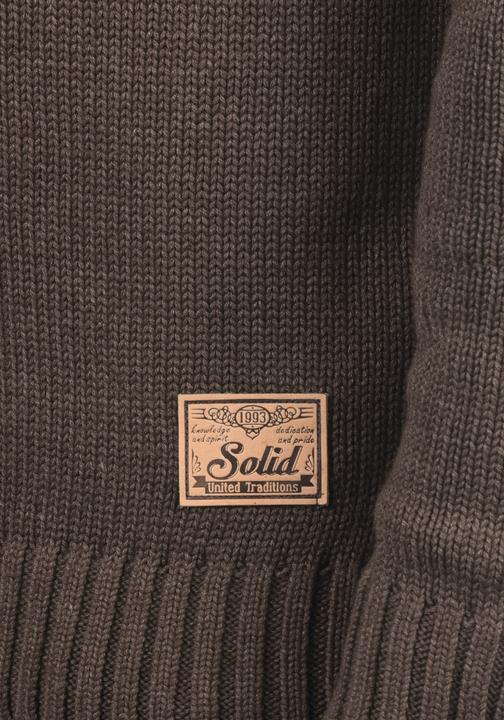 Image du produit Solid Petro Pull En Grosse Maille À Col Camionneur Pull-Over Pour Homme Avec Col Droit Avec Fermetur (XXL)