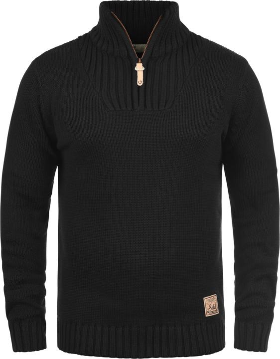 Actual product image Solid Petro Men's Jumper Chunky Knit Pullover Troyer With Zipper (M)