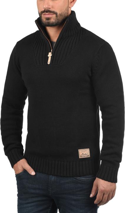 Actual product image Solid Petro Men's Jumper Chunky Knit Pullover Troyer With Zipper (M)