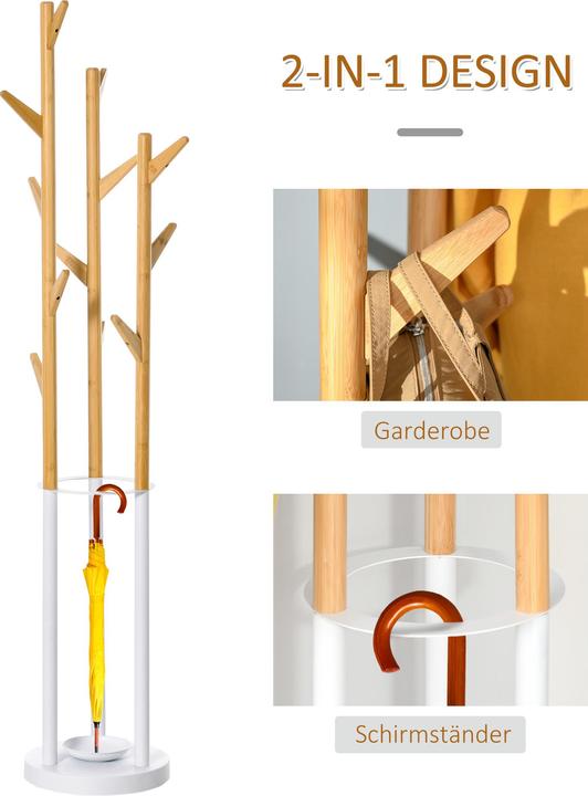 Immagine prodotto Homcom Appendiabiti con 13 ganci, portaombrelli moderno