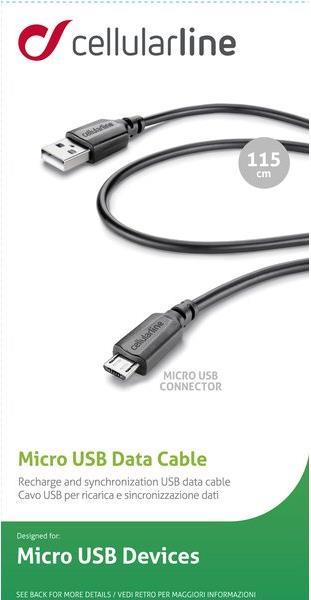 Actual product image Cellularline USB A - Micro USB B (1 m, USB 2.0)