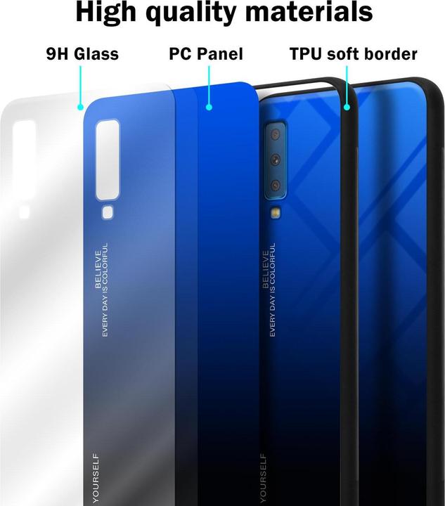 Image du produit Cadorabo Couverture en verre TPU 2 couleurs (Samsung Galaxy A7 (2018))