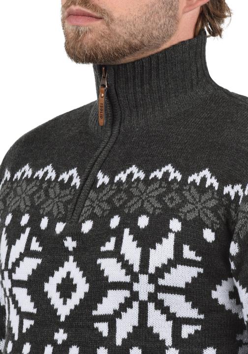 Image du produit Solid Norwin Pull En Grosse Maille À Col Camionneur Pull-Over Pour Homme Avec Col Droit (M)