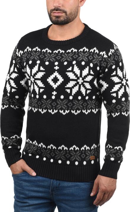 Actual product image Solid Norwig Men's Jumper Chunky Knit Pullover With Crew Neck (L)