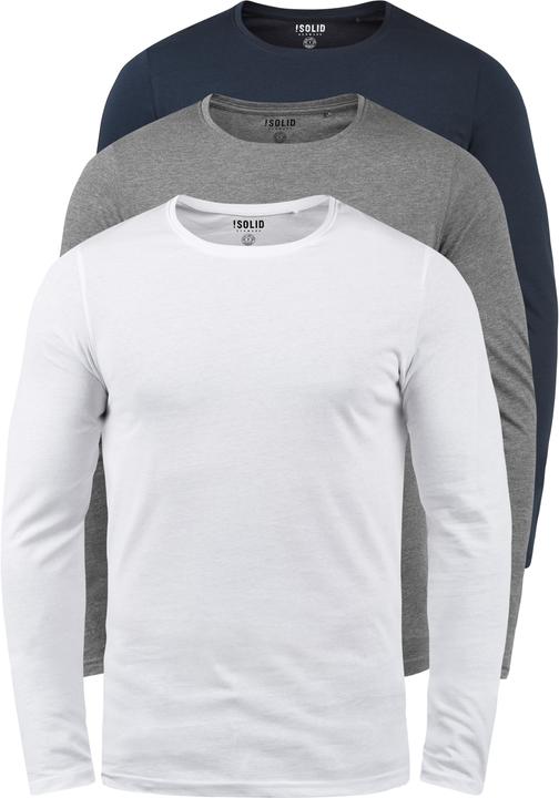 Actual product image Solid Basal Men's Long Sleeve T-Shirt Top Basic With Crew Neck Made Of 100% Cotton (XXL)