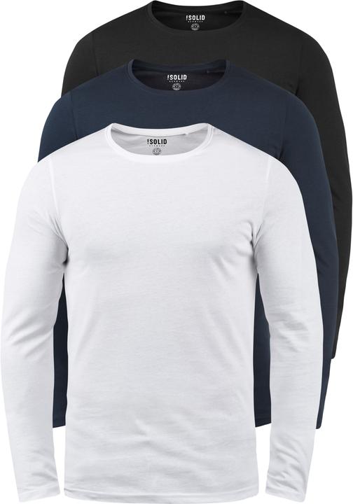 Actual product image Solid Basal Men's Long Sleeve T-Shirt Top Basic With Crew Neck Made Of 100% Cotton (XXL)