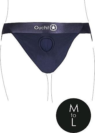 Actual product image Ouch! Vibrating Strap-on Panty Harness with Open Back - M/L