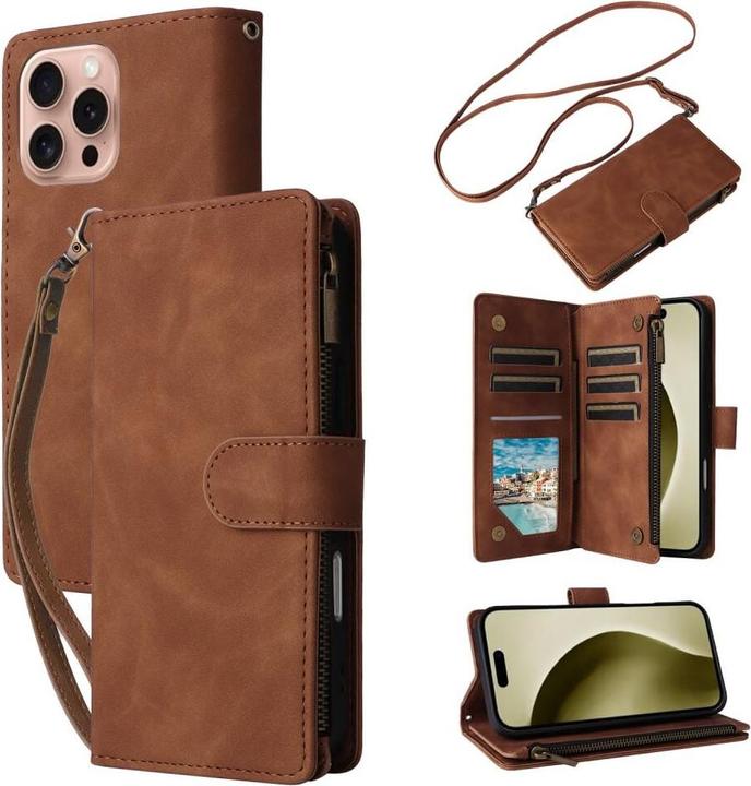 Immagine prodotto Cover-Discount iPhone 16 Pro - Custodia a portafoglio con cordino (Apple iPhone 16 Pro)
