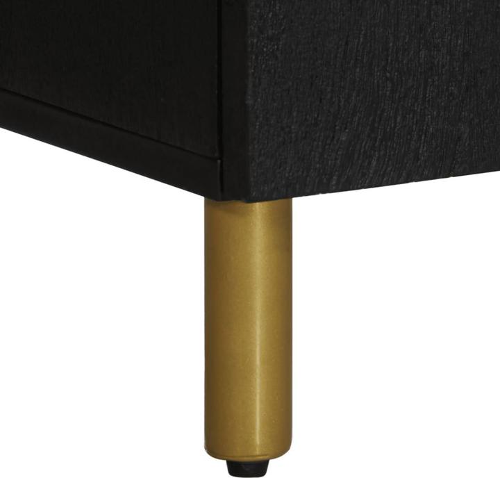 Actual product image VidaXL Bedside table Bedside cabinet Bedside chest of drawers Bedside console Black wood-based material (50 x 33 x 60 cm)