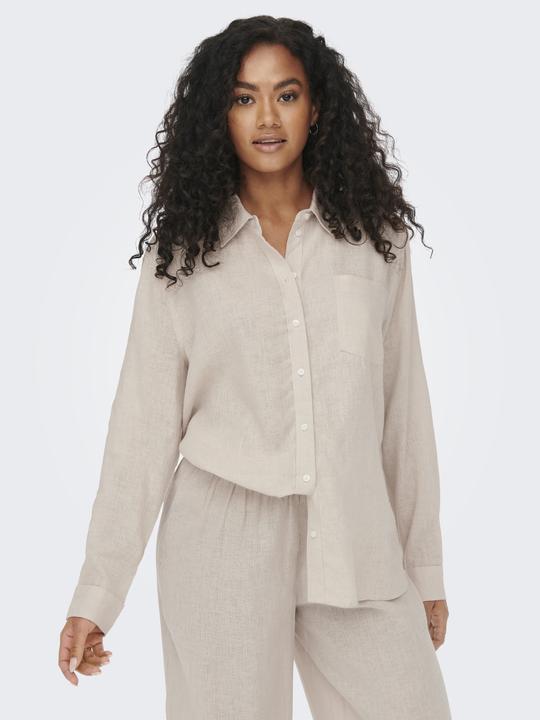 Actual product image Only Plain linen mix shirt (M)