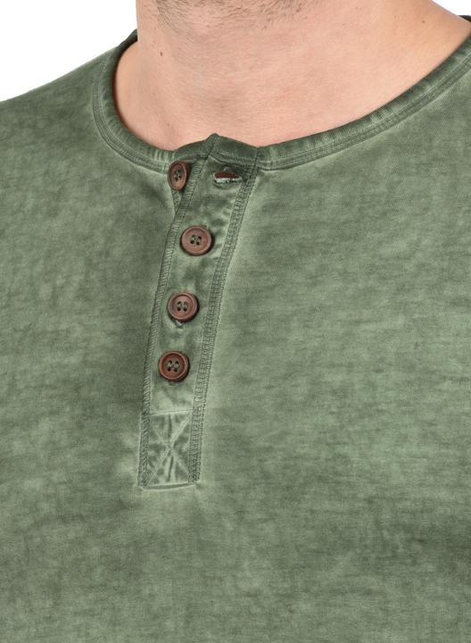 Immagine prodotto Solid Tihn T-Shirt A Maniche Corte Maglietta Da Uomo Con Collo Grandad In Cotone 100% (XL)