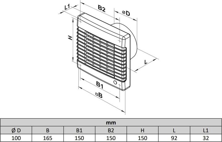 Produktbild Vents 100 MA TH