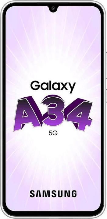 Actual product image Samsung Galaxy A34 5G (128 GB, Awesome Silver, 6.60", Dual SIM, 48 Mpx, 5G)
